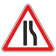 Дорожный знак 1.20.2 «Сужение дороги» (металл 0,8 мм, I типоразмер: сторона 700 мм, С/О пленка: тип В алмазная)